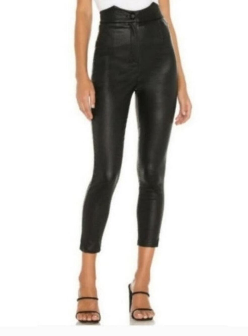 Retrofete Tally Pant in Black Faux Leather Size Large NWT